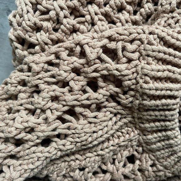 Z Supply Chunky Knit Brown Sweater See Through Medium - Picture 3 of 4